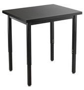NPS Steel Height Adjustable Science Lab Table, 24 X 24 , Chemical Resistant Top, Black Frame National Public Seating Shiffler Furniture and Equipment for Schools