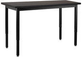 NPS Steel Height Adjustable Science Lab Table, 24 X 60, Chemical Resistant Top, Black Frame National Public Seating Shiffler Furniture and Equipment for Schools
