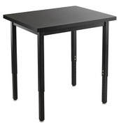 NPS Steel Height Adjustable Science Lab Table, 30 X 30 , Chemical Resistant Top, Black Frame National Public Seating Shiffler Furniture and Equipment for Schools