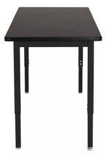 National Public Seating NPS Steel Height Adjustable Science Lab Table, 30 X 42 , HPL Top, Black Frame
