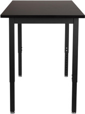 National Public Seating NPS  Steel Height Adjustable Science Lab Table, 30 X 72, Phenolic Top, Black Frame