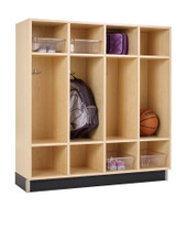 Diversified Woodcrafts Maple Backpack Cabinet, 4 Openings, 48"w x 15"d x 51"h Diversified Woodcrafts Shiffler Furniture and Equipment for Schools