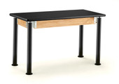 NPS Signature Science Lab Table, Black, 30 x 60, HPL Top National Public Seating Shiffler Furniture and Equipment for Schools