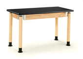 NPS Signature Science Lab Table, Oak, 24 x 54, HPL Top National Public Seating Shiffler Furniture and Equipment for Schools