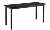 National Public Seating NPS Steel Fixed Height Science Lab Table, 24 X 48 X 30, Trespa Top, Black Frame