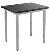 NPS Steel Height Adjustable Science Lab Table, 24 X 24 , Chemical Resistant Top, Grey Frame National Public Seating Shiffler Furniture and Equipment for Schools