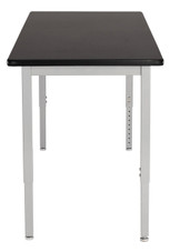 National Public Seating NPS Steel Height Adjustable Science Lab Table, 30 X 48 , HPL Top, Grey Frame