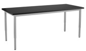 National Public Seating NPS Steel Height Adjustable Science Lab Table, 30 X 72 , Trespa Top, Grey Frame