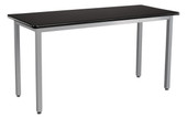 National Public Seating NPS Steel Fixed Height Science Lab Table, 24 X 48 X 30, HPL Top, Grey Frame