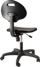 NPS Polyurethane Task Chair, 16"-21" Height, Black