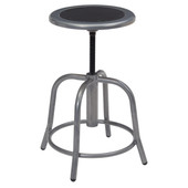 NPS 18" - 24" Height Adjustable Swivel Stool, Black Seat and Grey Frame National Public Seating Shiffler Furniture and Equipment for Schools