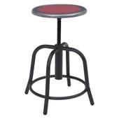 NPS 18" - 24" Height Adjustable Swivel Stool, Burgundy Seat and Black Frame National Public Seating Shiffler Furniture and Equipment for Schools