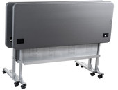 NPS 24" x 60" Flip-N-Store Training Table, Charcoal Slate National Public Seating Shiffler Furniture and Equipment for Schools