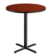 National Public Seating NPS Cafe Table, 36" Round, "X" Base, 42" Height, Wild Cherry