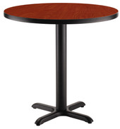 NPS Cafe Table, 48" Round, "X" Base, 30" Height, Wild Cherry National Public Seating Shiffler Furniture and Equipment for Schools