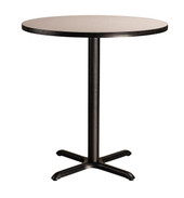 National Public Seating NPS Cafe Table, 48" Round, "X" Base, 36" Height, Grey Nebula