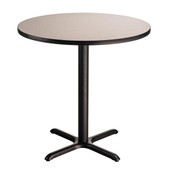 National Public Seating NPS Cafe Table, 48" Round, "X" Base, 36" Height, Grey Nebula