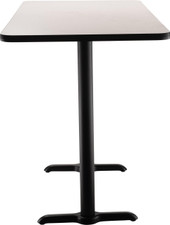 National Public Seating NPS Cafe Table, "T" Base, 42" Height, 24"x60" Rectangle