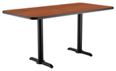 NPS Cafe Table, 30"x60" Rectangle, "T" Base, 30" Height, Wild Cherry National Public Seating Shiffler Furniture and Equipment for Schools