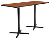 NPS Cafe Table, 30"x72" Rectangle, "X" Base, 42" Height, Wild Cherry National Public Seating Shiffler Furniture and Equipment for Schools
