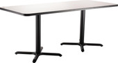 NPS Cafe Table, 30"x72" Rectangle, "X" Base, 30" Height, Grey Nebula National Public Seating Shiffler Furniture and Equipment for Schools