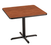 NPS Cafe Table, 30" Square, "X" Base, 30" Height, Wild Cherry National Public Seating Shiffler Furniture and Equipment for Schools