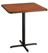 NPS Cafe Table, 36" Square, "X" Base, 42" Height, Wild Cherry National Public Seating Shiffler Furniture and Equipment for Schools