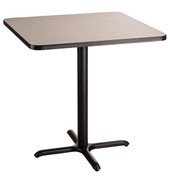 NPS Cafe Table, 48" Square, "X" Base, 36" Height, Grey Nebula National Public Seating Shiffler Furniture and Equipment for Schools