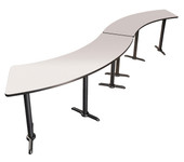 NPS Cafe Table, 60" Curve, 24" x 91.25", "T" Base, 42" Height National Public Seating Shiffler Furniture and Equipment for Schools