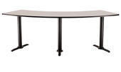 National Public Seating NPS Cafe Table, 60" Curve, 24" x 91.25", "T" Base, 30" Height