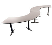National Public Seating NPS Cafe Table, 108" Curve, 24" x 92.75", "T" Base, 30" Height