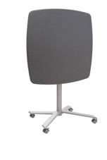 National Public Seating NPS Cafe Time Adjustable-Height Table, Charcoal Slate Top & Silver Frame