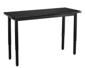 NPS Heavy Duty Height Adjustable Steel Table, Black Frame, 18 x 48, HPL Top National Public Seating Shiffler Furniture and Equipment for Schools