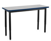 NPS Heavy Duty Height Adjustable Steel Table, Black Frame, 18 X 54, Supreme HPL Top National Public Seating Shiffler Furniture and Equipment for Schools