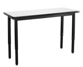 NPS Heavy Duty Height Adjustable Steel Table, Black Frame, 18 x 60, Whiteboard Top National Public Seating Shiffler Furniture and Equipment for Schools