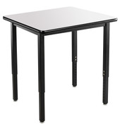 NPS Heavy Duty Height Adjustable Steel Table, Black Frame, 24 x 36, Whiteboard Top National Public Seating Shiffler Furniture and Equipment for Schools