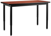 NPS Heavy Duty Height Adjustable Steel Table, 24 X 48, HPL Top, Wild Cherry National Public Seating Shiffler Furniture and Equipment for Schools