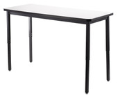 NPS Heavy Duty Height Adjustable Steel Table, 24 X 54, Whiteboard Top National Public Seating Shiffler Furniture and Equipment for Schools