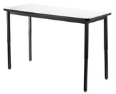 NPS Heavy Duty Height Adjustable Steel Table, 24 X 60, Whiteboard Top National Public Seating Shiffler Furniture and Equipment for Schools