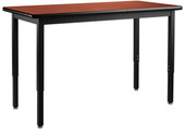 NPS Heavy Duty Height Adjustable Steel Table, 24 X 72, HPL Top, Wild Cherry National Public Seating Shiffler Furniture and Equipment for Schools