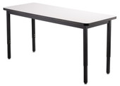 National Public Seating NPS Heavy Duty Height Adjustable Steel Table, 24 X 72, Whiteboard Top