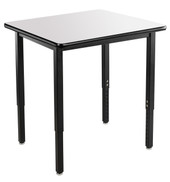 NPS Heavy Duty Height Adjustable Steel Table, Black Frame, 30 x 30, Whiteboard Top National Public Seating Shiffler Furniture and Equipment for Schools