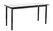 National Public Seating NPS Heavy Duty Height Adjustable Steel Table, 30 X 60, Whiteboard Top