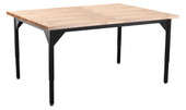 NPS Heavy Duty Height Adjustable Steel Table, Black Frame, 42 x 42, Butcherblock Top National Public Seating Shiffler Furniture and Equipment for Schools