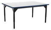 NPS Heavy Duty Height Adjustable Steel Table, Black Frame, 42 x 42, Supreme HPL Top National Public Seating Shiffler Furniture and Equipment for Schools