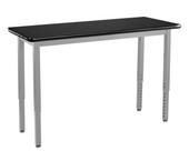 NPS Heavy Duty Height Adjustable Steel Table, Gray Frame, 18 x 54, HPL Top National Public Seating Shiffler Furniture and Equipment for Schools