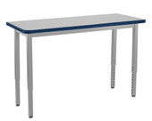 NPS Heavy Duty Height Adjustable Steel Table, Gray Frame, 18 X 60, Supreme HPL Top National Public Seating Shiffler Furniture and Equipment for Schools