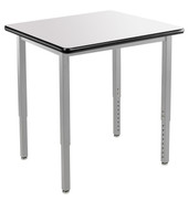 NPS Heavy Duty Height Adjustable Steel Table, Gray Frame, 24 x 30, Whiteboard Top National Public Seating Shiffler Furniture and Equipment for Schools