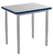 NPS Heavy Duty Height Adjustable Steel Table, Gray Frame, 24 X 36, Supreme HPL Top National Public Seating Shiffler Furniture and Equipment for Schools