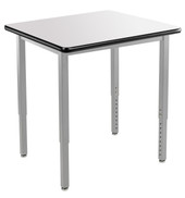 NPS Heavy Duty Height Adjustable Steel Table, Gray Frame, 24 x 36, Whiteboard Top National Public Seating Shiffler Furniture and Equipment for Schools